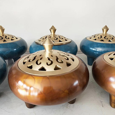 妙緣雕塑 定制銅鐵香爐，融合傳統工藝與創意設計